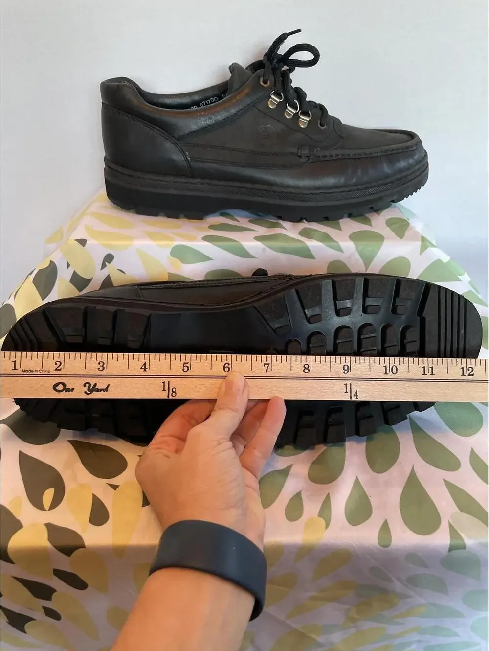 LandRover Black Leather Oxford Shoes Black Lug Sole US ~11.5 Rugged Heritage
